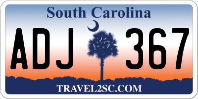 SC license plate ADJ367