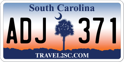 SC license plate ADJ371
