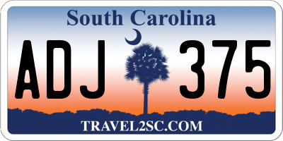 SC license plate ADJ375