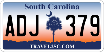 SC license plate ADJ379