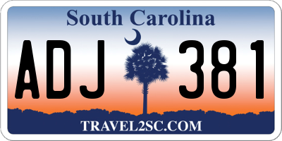 SC license plate ADJ381