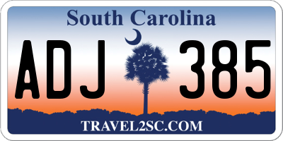 SC license plate ADJ385