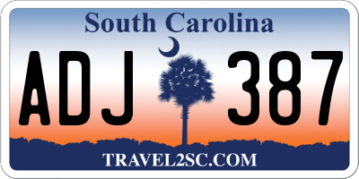 SC license plate ADJ387