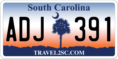 SC license plate ADJ391