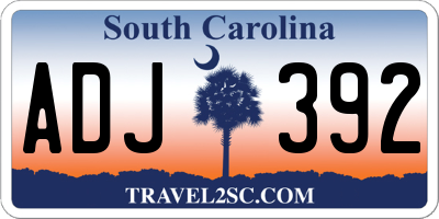 SC license plate ADJ392