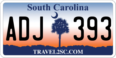 SC license plate ADJ393