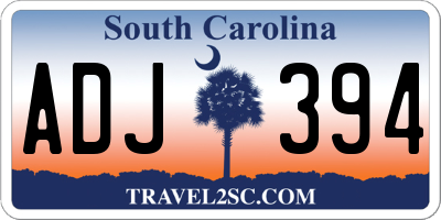 SC license plate ADJ394
