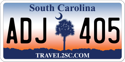 SC license plate ADJ405