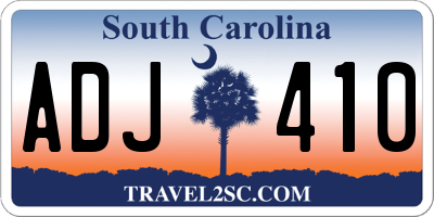 SC license plate ADJ410
