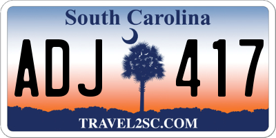SC license plate ADJ417