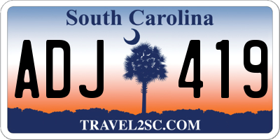 SC license plate ADJ419