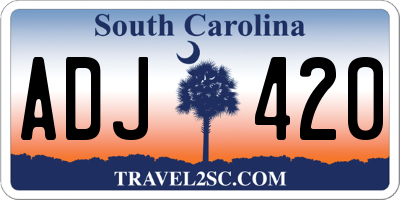 SC license plate ADJ420