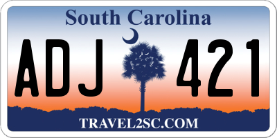SC license plate ADJ421