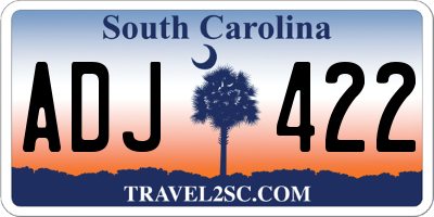 SC license plate ADJ422