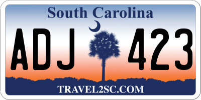 SC license plate ADJ423