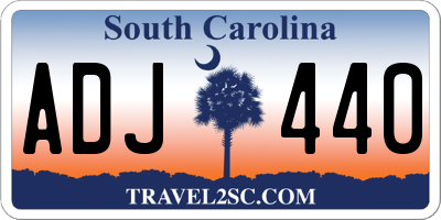 SC license plate ADJ440