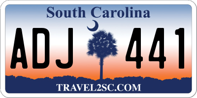 SC license plate ADJ441