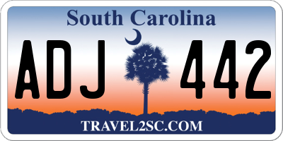SC license plate ADJ442