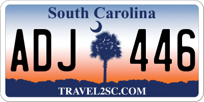 SC license plate ADJ446