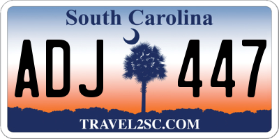 SC license plate ADJ447