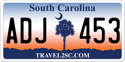 SC license plate ADJ453
