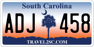 SC license plate ADJ458