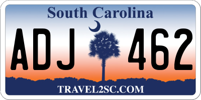 SC license plate ADJ462