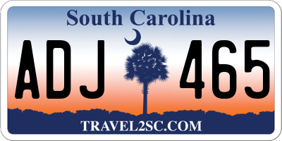 SC license plate ADJ465
