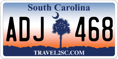 SC license plate ADJ468