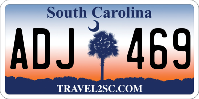 SC license plate ADJ469