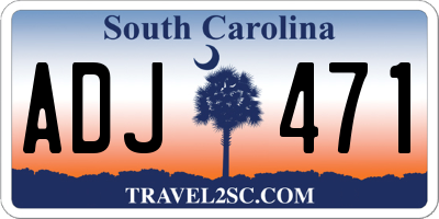 SC license plate ADJ471