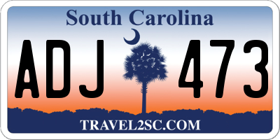SC license plate ADJ473