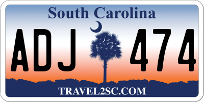 SC license plate ADJ474