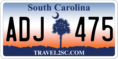 SC license plate ADJ475