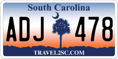 SC license plate ADJ478
