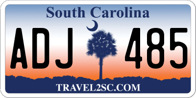 SC license plate ADJ485
