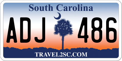 SC license plate ADJ486