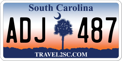 SC license plate ADJ487