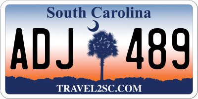 SC license plate ADJ489