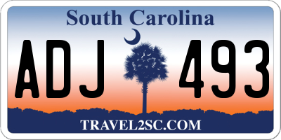 SC license plate ADJ493