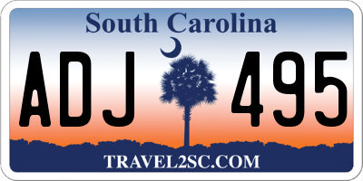 SC license plate ADJ495