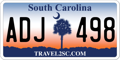SC license plate ADJ498