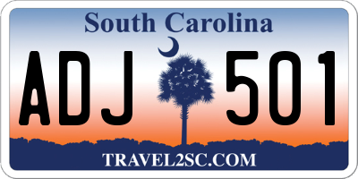 SC license plate ADJ501