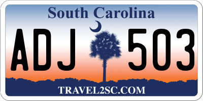 SC license plate ADJ503