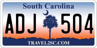 SC license plate ADJ504