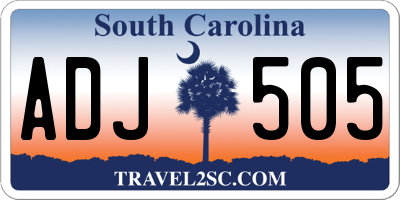 SC license plate ADJ505