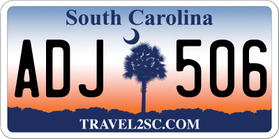 SC license plate ADJ506
