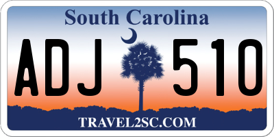 SC license plate ADJ510