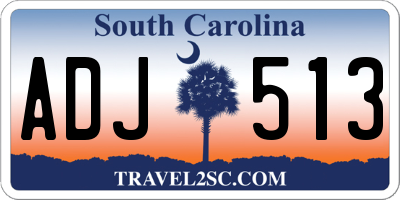 SC license plate ADJ513