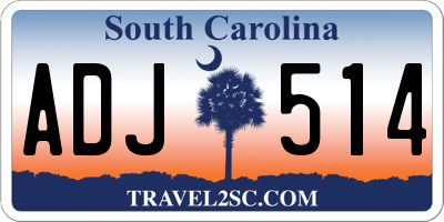 SC license plate ADJ514